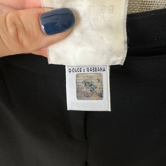 D&G Dolce & Gabbana Black Dress Pants — Size 26 / IT 40 — Made in Italy - Picture 4 of 12